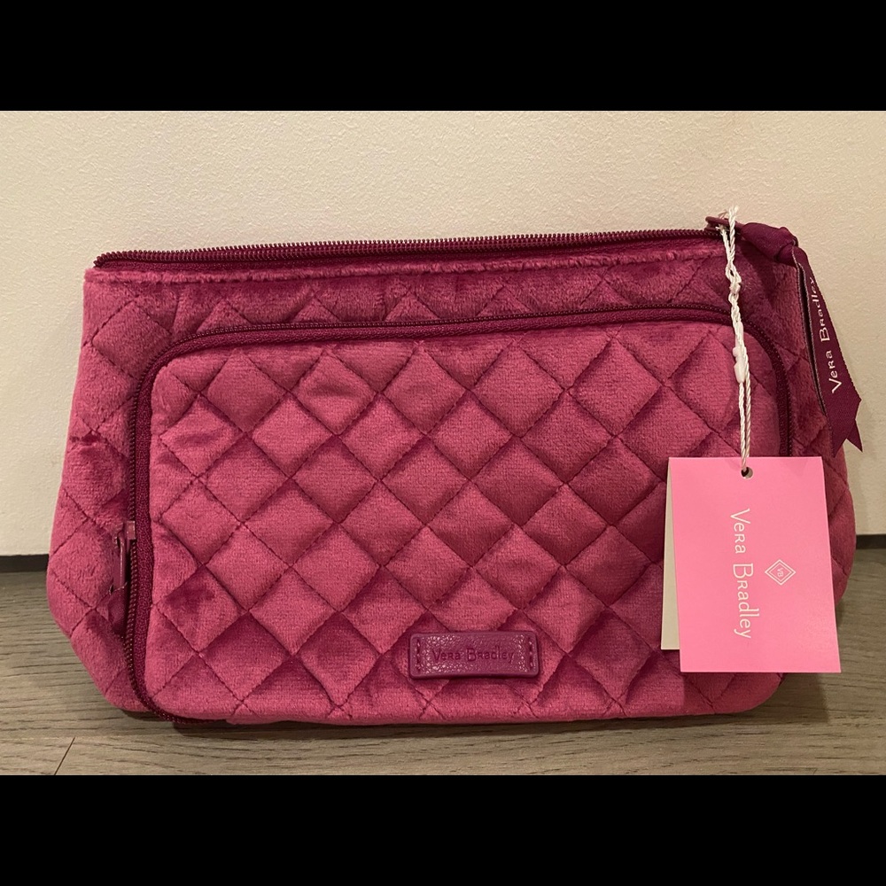 Vera Bradley Pink Velvet Compact Makeup Organizer